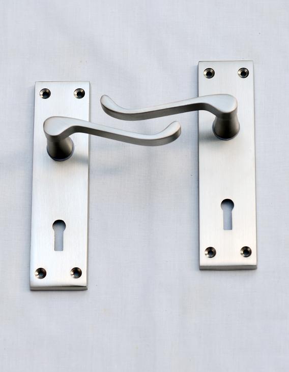 Victorian Scroll Lock Satin Nickel - 3011 SN